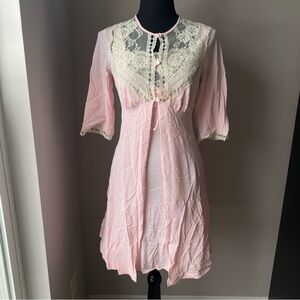 Vintage Mistee pink lace lingerie Small Two piece set